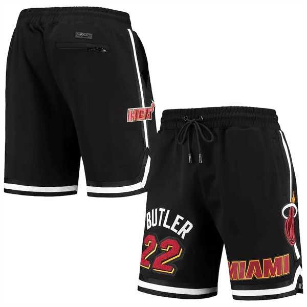 Men's Miami Heat #22 Jimmy Butler Black Shorts - Click Image to Close